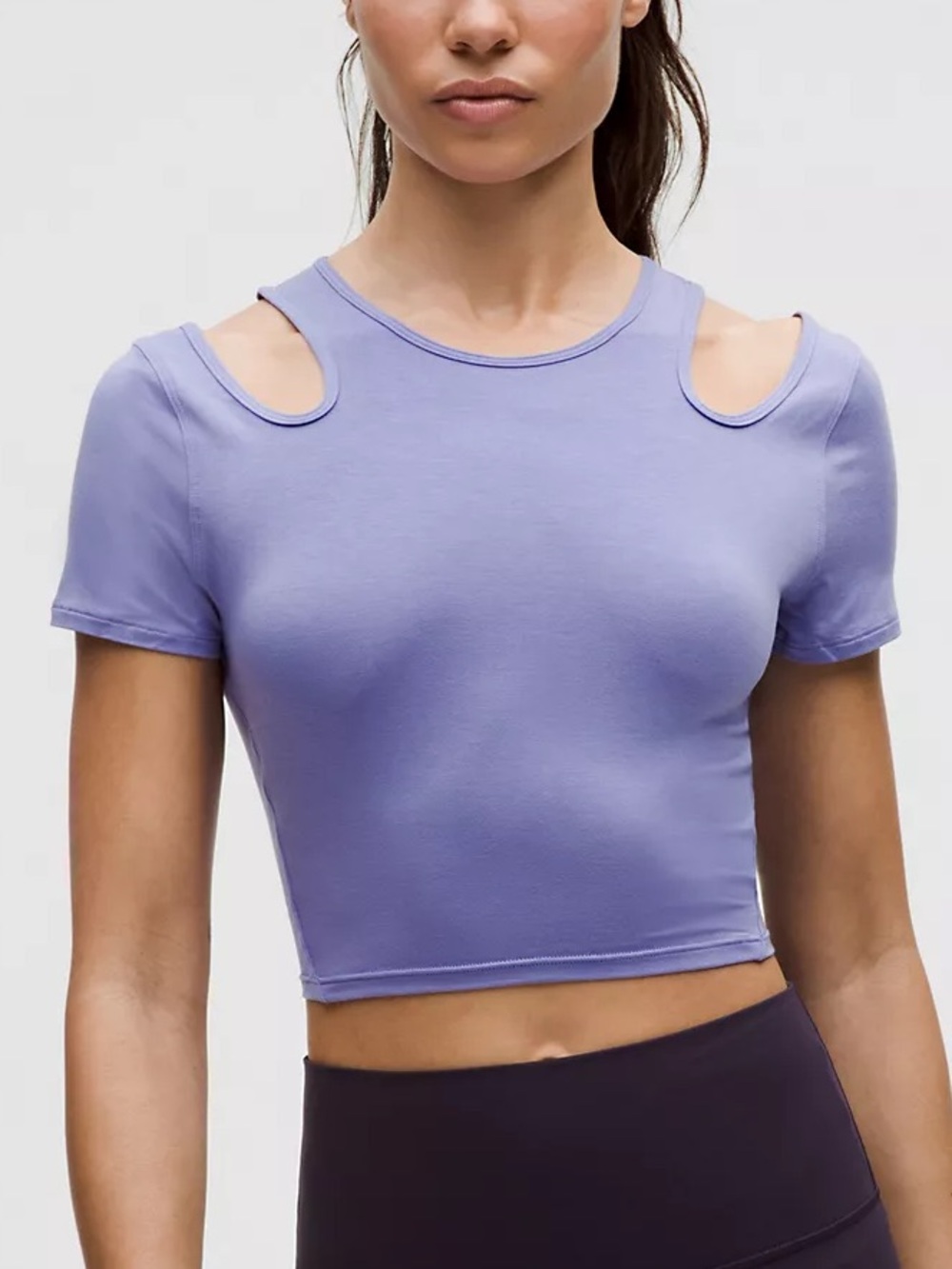 Lululemon Shoulder Cut-Out Yoga T-Shirt - Dark Lavender